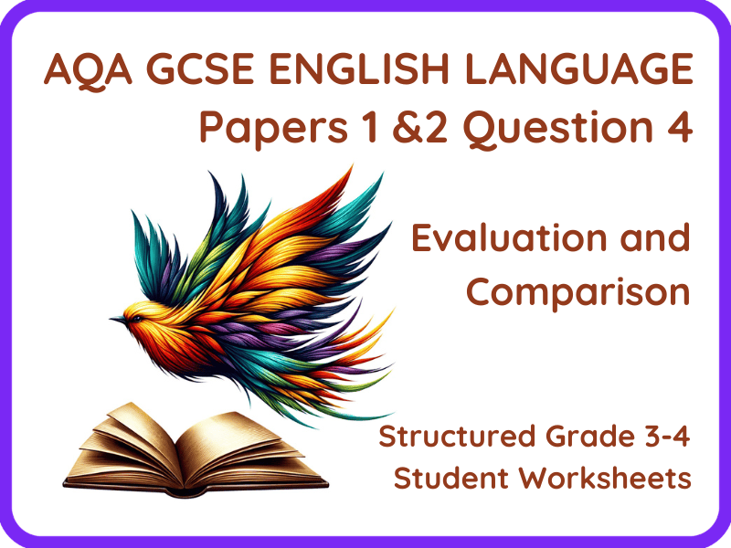 AQA GCSE English Language Paper 1 and Paper 2 Question 4 structured grade 3–4 resit worksheets