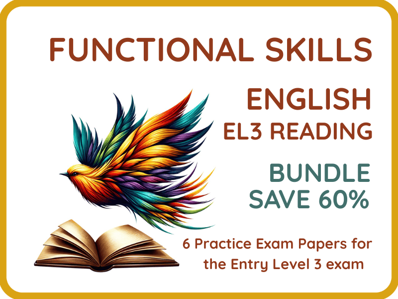 Entry Level 3 Functional Skills English – Reading Practice Paper Bundle