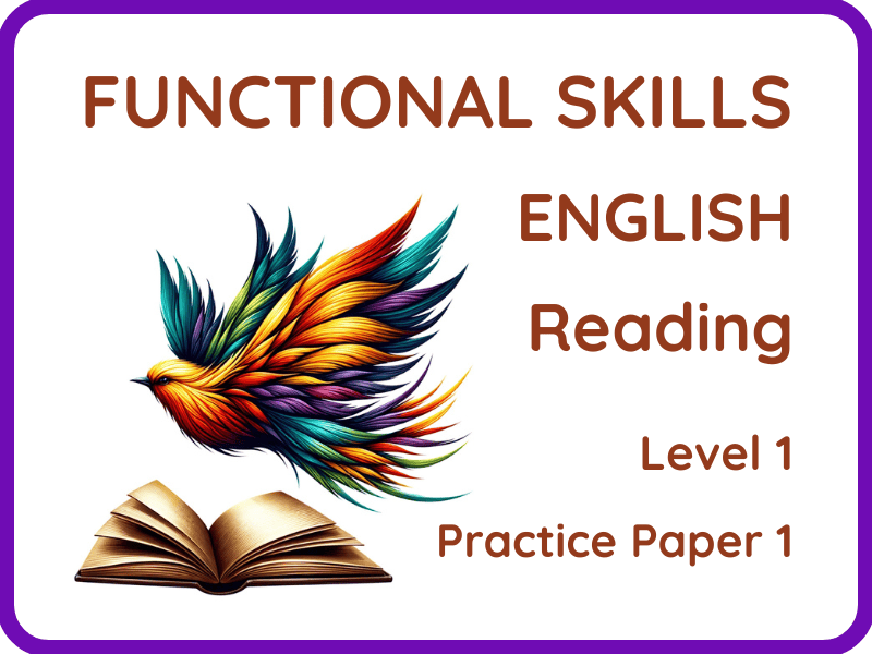 English Functional Skills – Level 1 Reading: Practice Paper 1